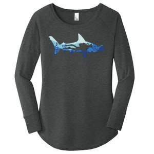 Hammerhead Shark Diver Ocean Women's Perfect Tri Tunic Long Sleeve Shirt