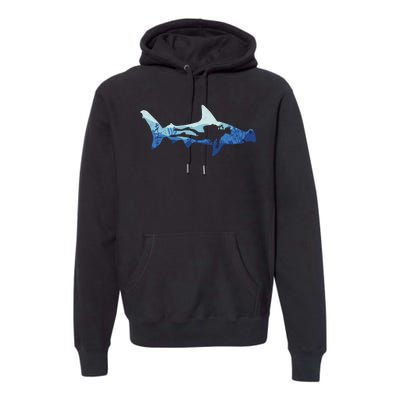 Hammerhead Shark Diver Ocean Premium Hoodie