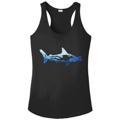 Hammerhead Shark Diver Ocean Ladies PosiCharge Competitor Racerback Tank