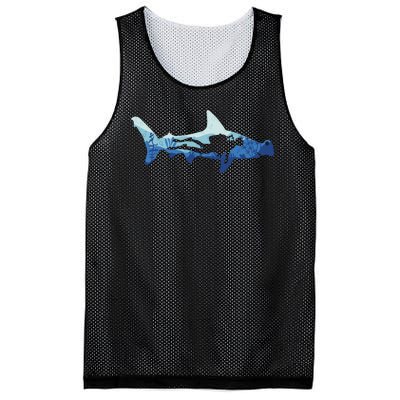 Hammerhead Shark Diver Ocean Mesh Reversible Basketball Jersey Tank