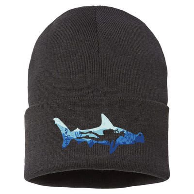 Hammerhead Shark Diver Ocean Sustainable Knit Beanie