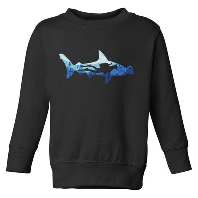 Hammerhead Shark Diver Ocean Toddler Sweatshirt