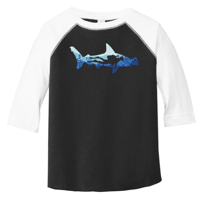 Hammerhead Shark Diver Ocean Toddler Fine Jersey T-Shirt