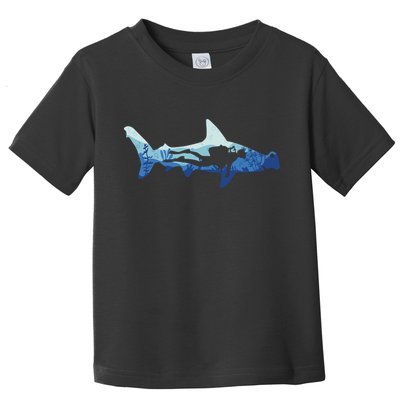 Hammerhead Shark Diver Ocean Toddler T-Shirt