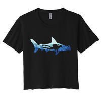 Hammerhead Shark Diver Ocean Women's Crop Top Tee