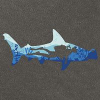 Hammerhead Shark Diver Ocean Cotton Canvas Backpack