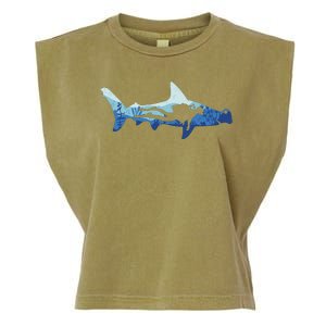 Hammerhead Shark Diver Ocean Garment-Dyed Women's Muscle Tee