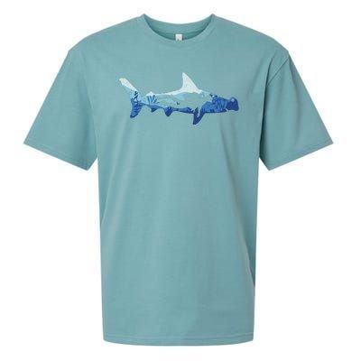 Hammerhead Shark Diver Ocean Sueded Cloud Jersey T-Shirt