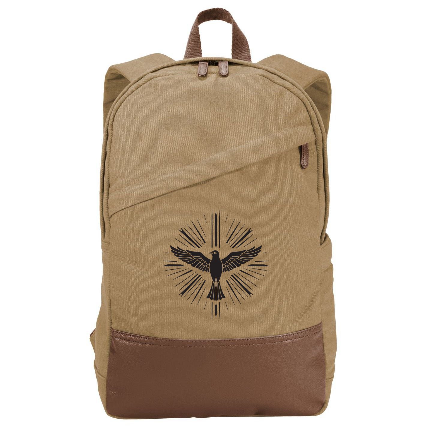Holy Spirit Dove Praise Jesus Pentecost Cotton Canvas Backpack