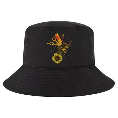 Hairstylist Sunflower Design Hippie Hair Salon Cool Comfort Performance Bucket Hat