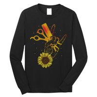 Hairstylist Sunflower Design Hippie Hair Salon Long Sleeve Shirt