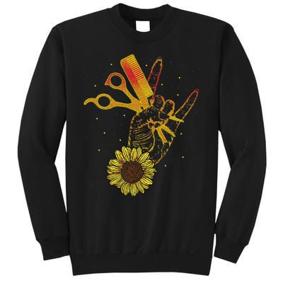 Hairstylist Sunflower Design Hippie Hair Salon Sweatshirt