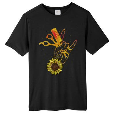 Hairstylist Sunflower Design Hippie Hair Salon Tall Fusion ChromaSoft Performance T-Shirt