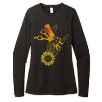 Hairstylist Sunflower Design Hippie Hair Salon Womens CVC Long Sleeve Shirt