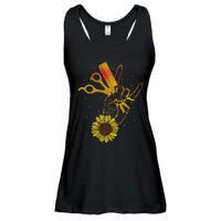 Hairstylist Sunflower Design Hippie Hair Salon Ladies Essential Flowy Tank