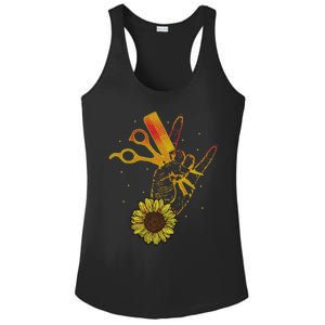 Hairstylist Sunflower Design Hippie Hair Salon Ladies PosiCharge Competitor Racerback Tank