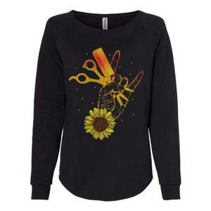 Hairstylist Sunflower Design Hippie Hair Salon Womens California Wash Sweatshirt