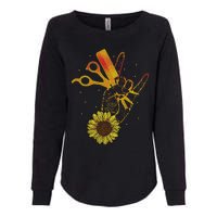 Hairstylist Sunflower Design Hippie Hair Salon Womens California Wash Sweatshirt