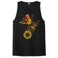 Hairstylist Sunflower Design Hippie Hair Salon PosiCharge Competitor Tank