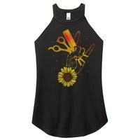 Hairstylist Sunflower Design Hippie Hair Salon Women's Perfect Tri Rocker Tank