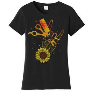 Hairstylist Sunflower Design Hippie Hair Salon Women's T-Shirt