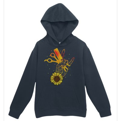 Hairstylist Sunflower Design Hippie Hair Salon Urban Pullover Hoodie