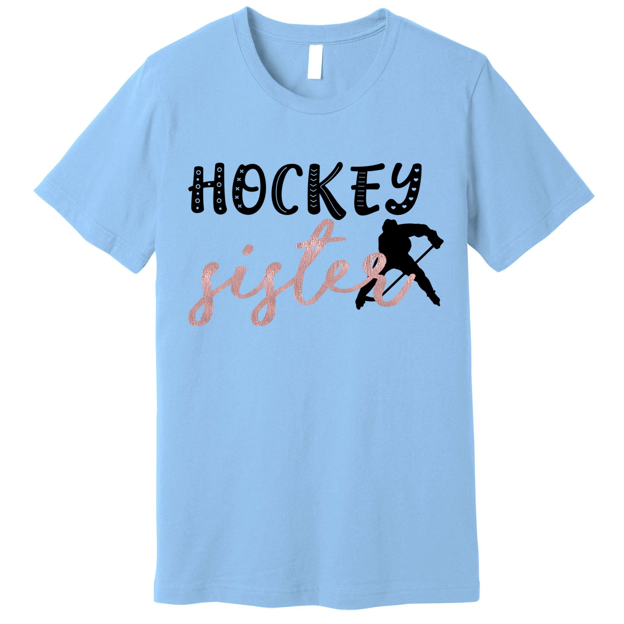 Hockey Sister Design Player Silhouette Gift Premium T-Shirt