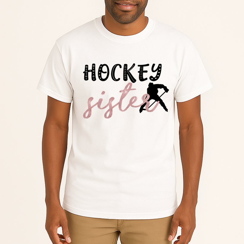 Hockey Sister Design Player Silhouette Gift Tall T-Shirt