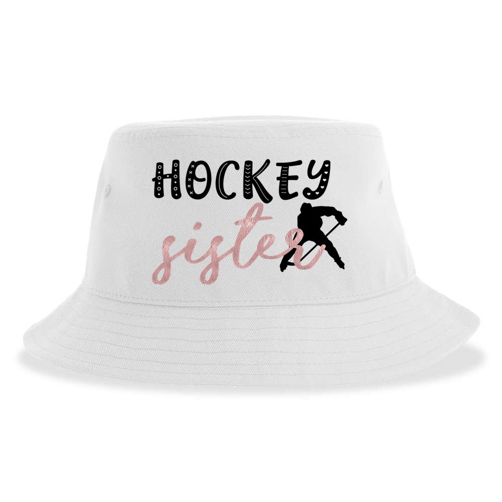 Hockey Sister Design Player Silhouette Gift Sustainable Bucket Hat
