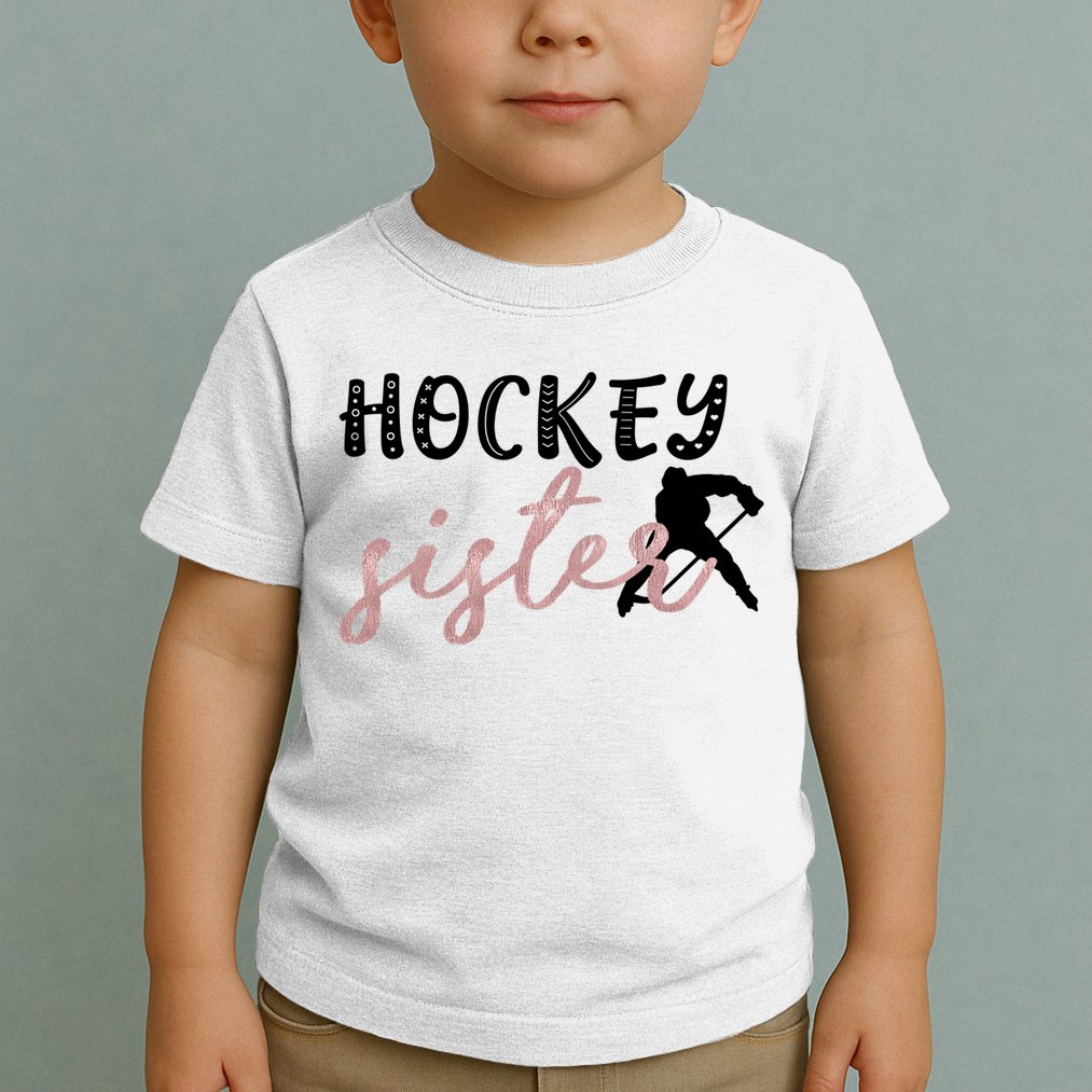Hockey Sister Design Player Silhouette Gift Toddler T-Shirt