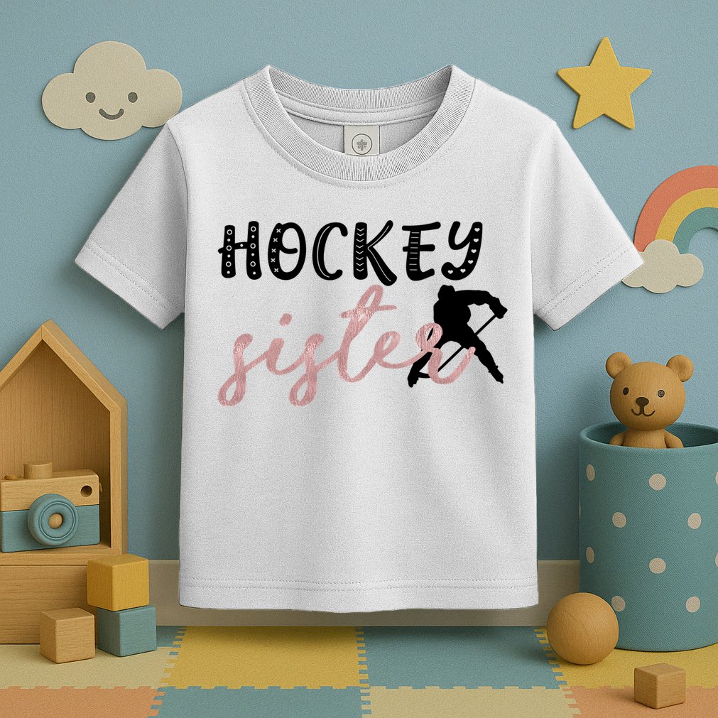 Hockey Sister Design Player Silhouette Gift Toddler T-Shirt