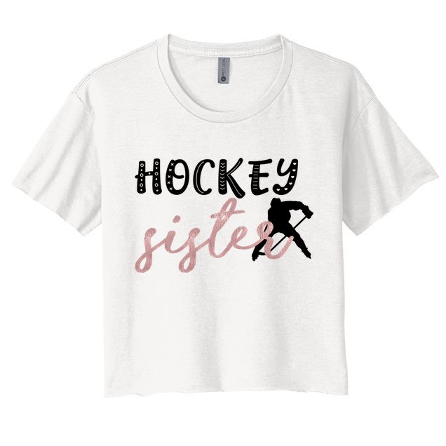 Hockey Sister Design Player Silhouette Gift Crop Top