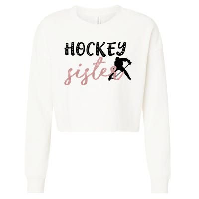 Hockey Sister Design Player Silhouette Gift Cropped Pullover Crew