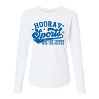 Hooray Sports do the things win the points Funny Blue sports Womens Cotton Relaxed Long Sleeve T-Shirt