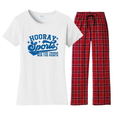 Hooray Sports do the things win the points Funny Blue sports Women's Flannel Pajama Set