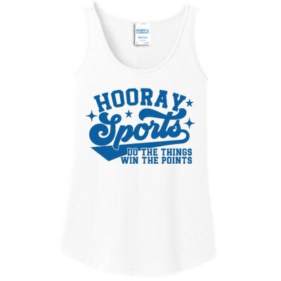 Hooray Sports do the things win the points Funny Blue sports Ladies Essential Tank