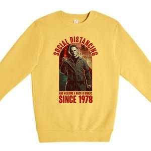 Halloween Social Distancing And Wearing A Mask Since 1978 Premium Crewneck Sweatshirt