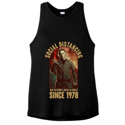 Halloween Social Distancing And Wearing A Mask Since 1978 Ladies PosiCharge Tri-Blend Wicking Tank