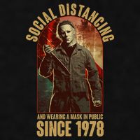 Halloween Social Distancing And Wearing A Mask Since 1978 Ladies PosiCharge Tri-Blend Wicking Tank