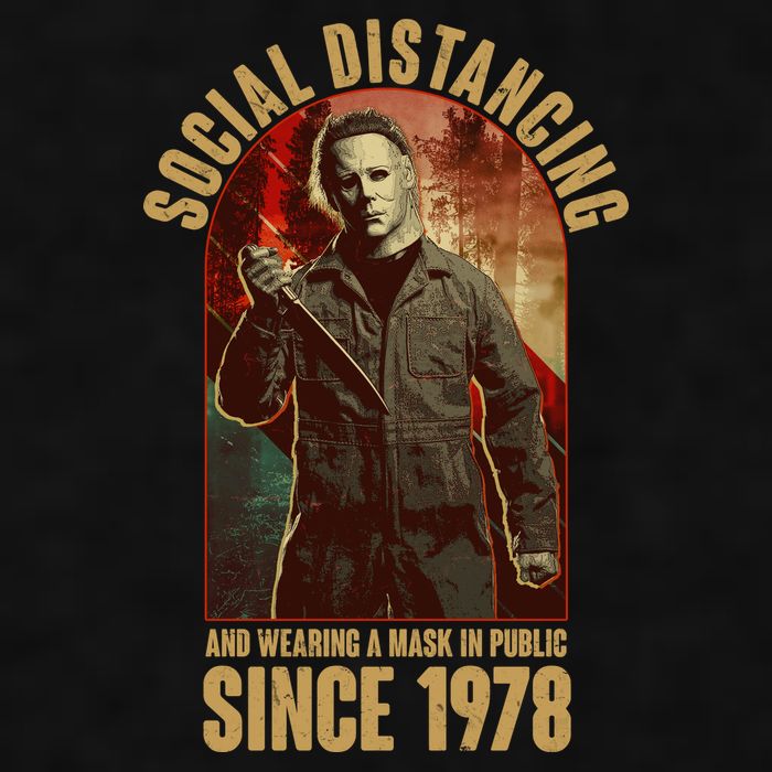 Halloween Social Distancing And Wearing A Mask Since 1978 Ladies PosiCharge Tri-Blend Wicking Tank
