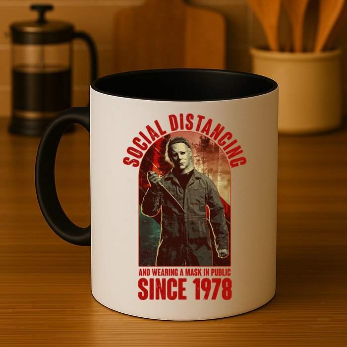 Halloween Social Distancing And Wearing A Mask Since 1978 Mug