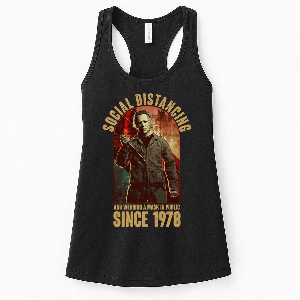 Halloween Social Distancing And Wearing A Mask Since 1978 Womens Tank Top