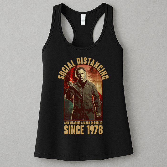 Halloween Social Distancing And Wearing A Mask Since 1978 Womens Tank Top