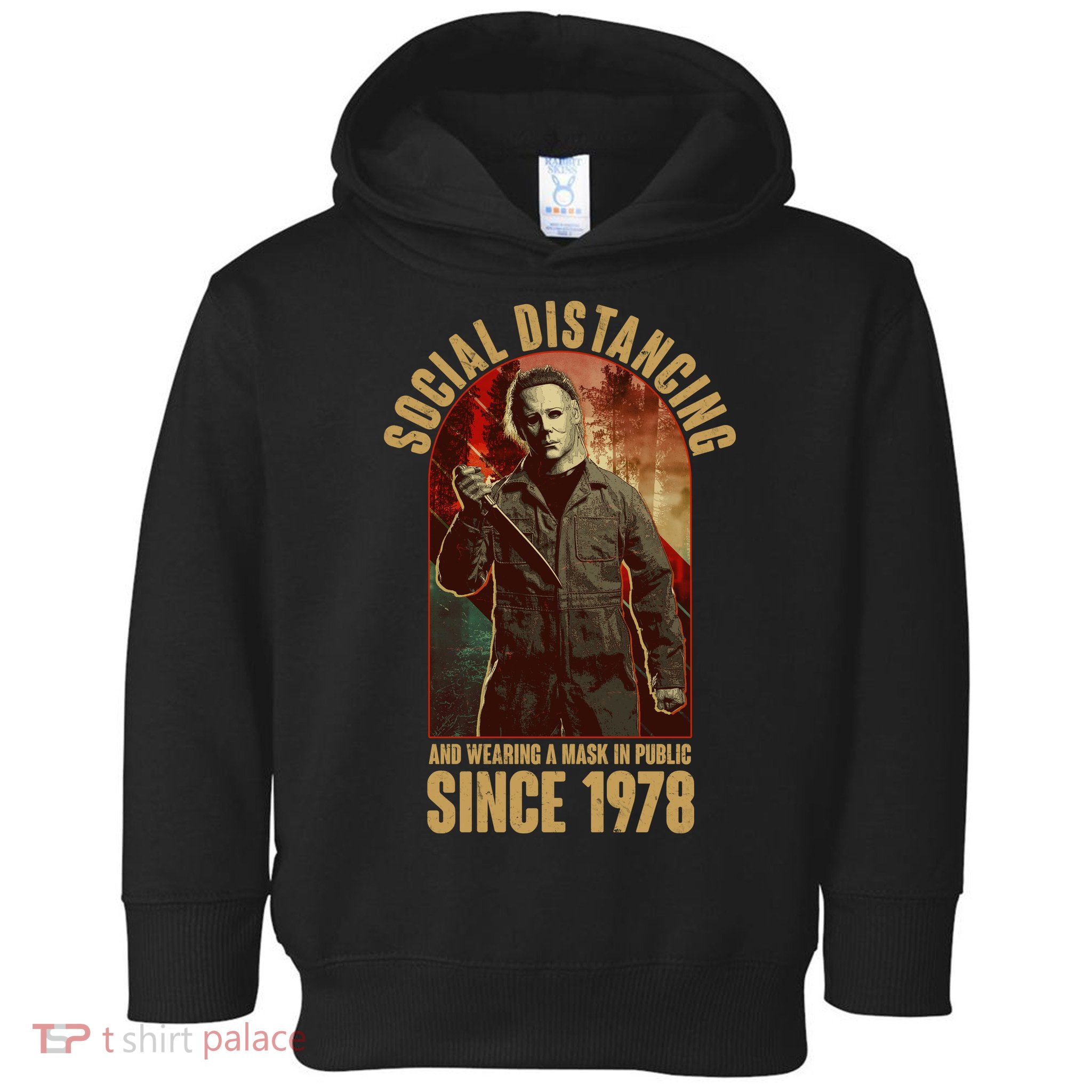 Halloween Social Distancing And Wearing A Mask Since 1978 Toddler Hoodie