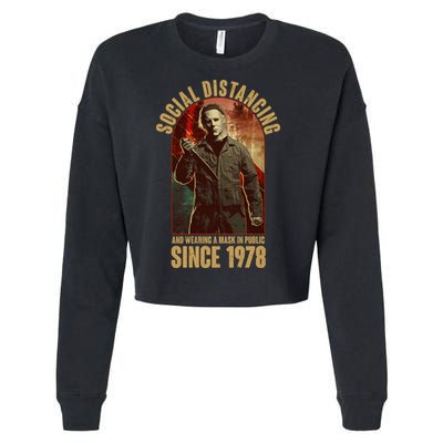 Halloween Social Distancing And Wearing A Mask Since 1978 Cropped Pullover Crew