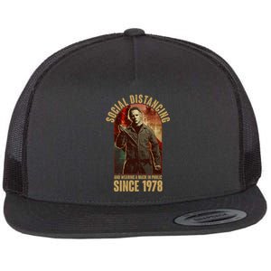 Halloween Social Distancing And Wearing A Mask Since 1978 Flat Bill Trucker Hat