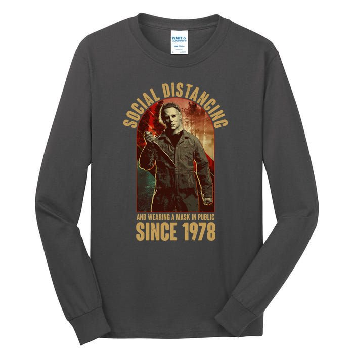 Halloween Social Distancing And Wearing A Mask Since 1978 Tall Long Sleeve T-Shirt