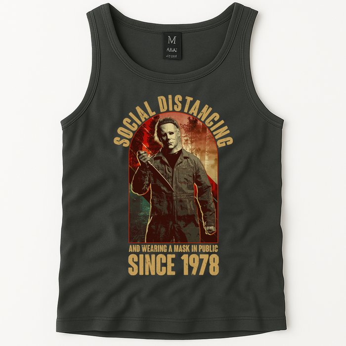 Halloween Social Distancing And Wearing A Mask Since 1978 Tank Top