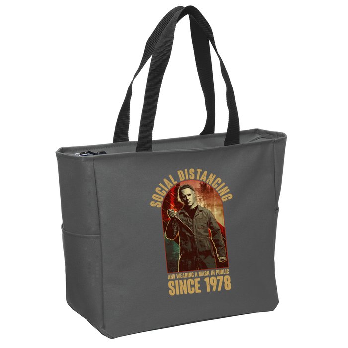 Halloween Social Distancing And Wearing A Mask Since 1978 Zip Tote Bag