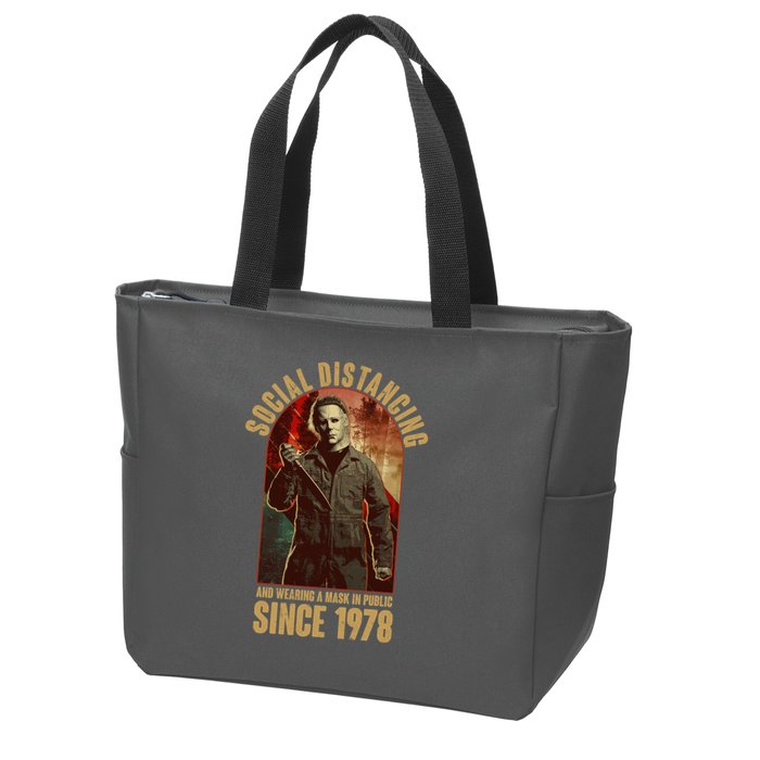 Halloween Social Distancing And Wearing A Mask Since 1978 Zip Tote Bag